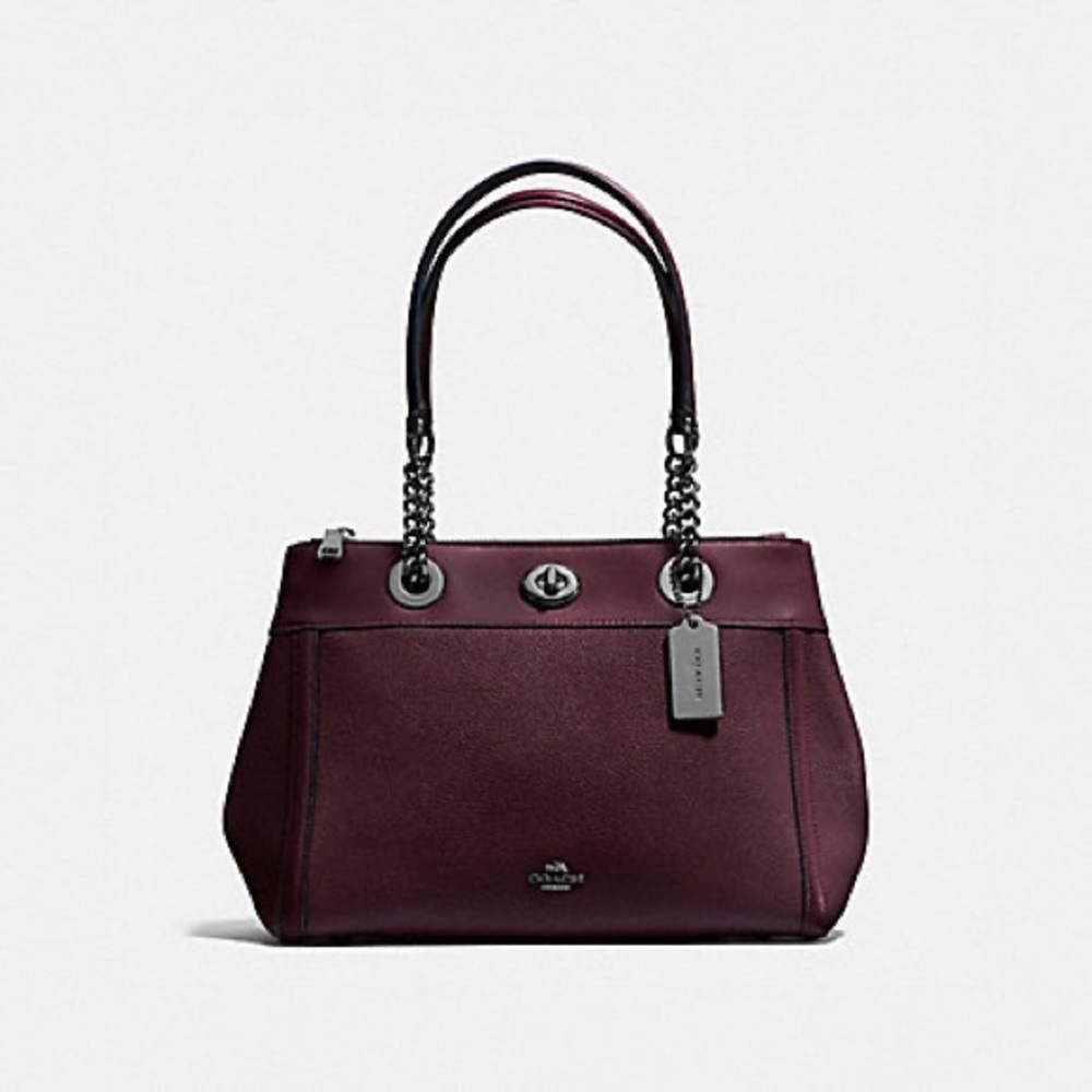 Coach Turnlock Edie Carryall Oxblood 87239